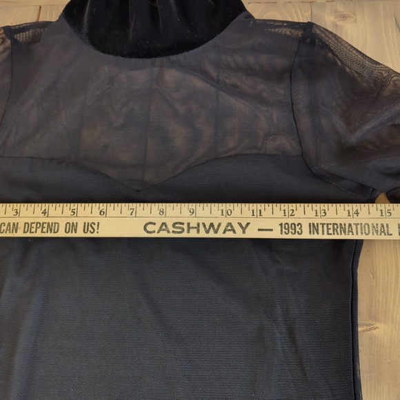 Bebe Black Sheer Velvet Top XS - Picture 5 of 6